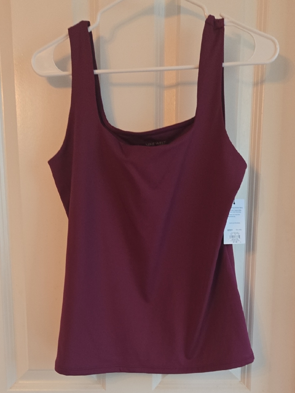 Nine West Deep Plum Scoop Neck Tank